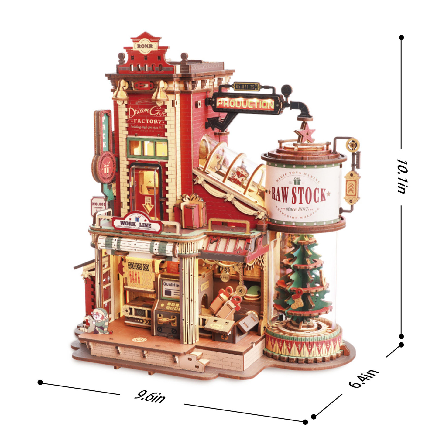 ROKR Dream Gift Factory EAB01 Größe Grafik zeigt 26,2 cm Höhe