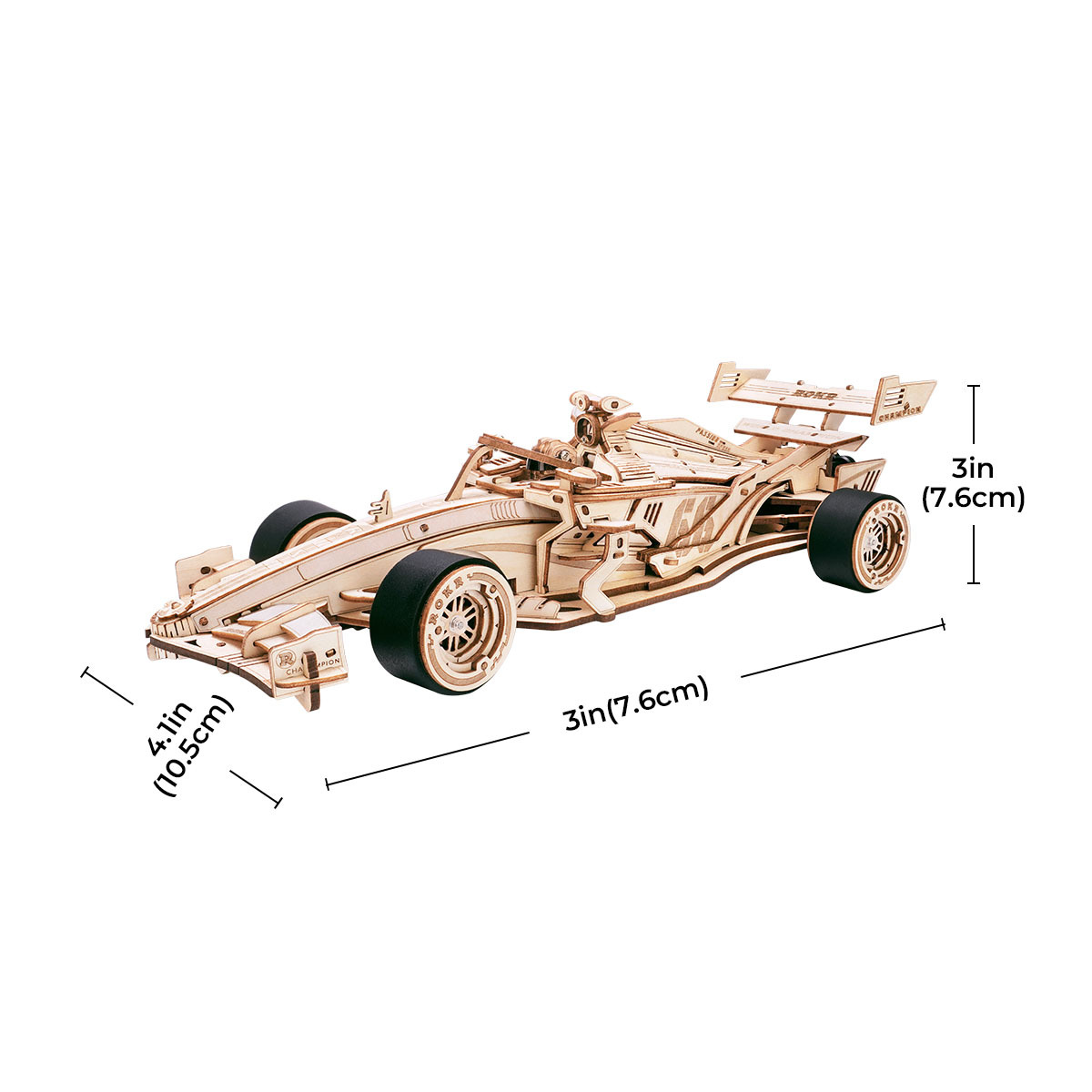 ROKR Racing Car LK505 taille graphique montrant 39,4 cm de longueur assemblée