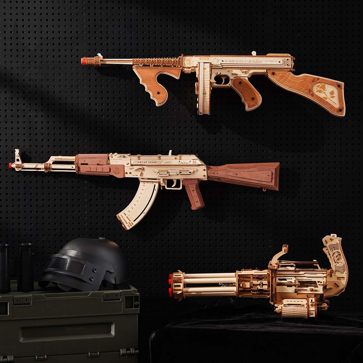 akのラボ　 ROKR AK-47 Assault Rifle Gun Toy 3D Wooden Puzzle LQ901