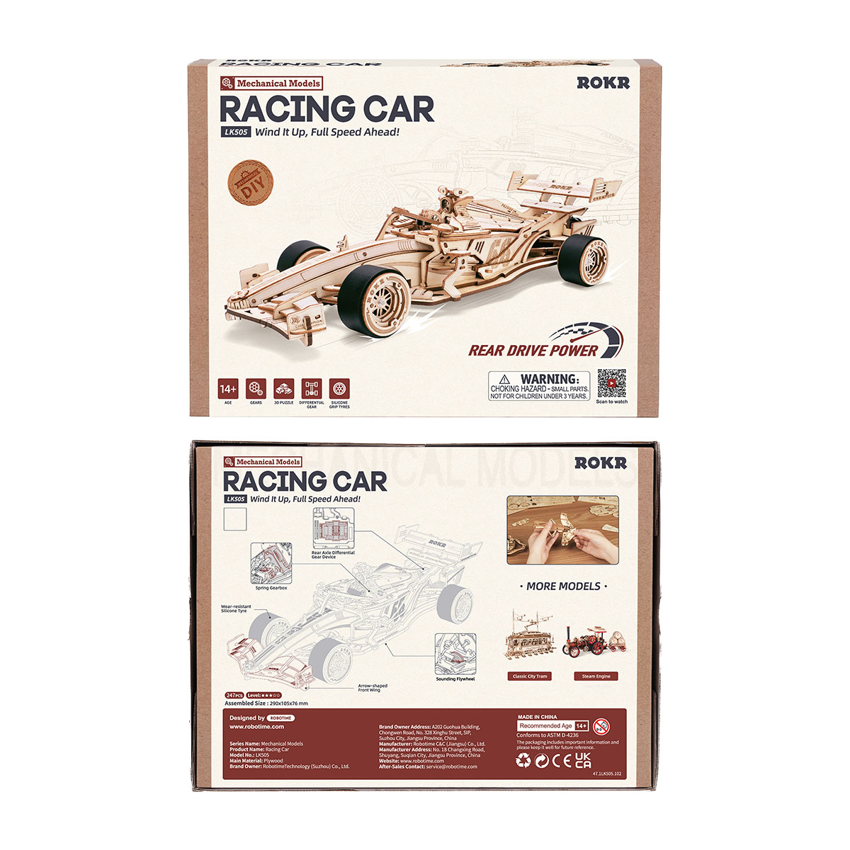 ROKR Racing Car LK505 paquet avant et arrière avec les détails du produit