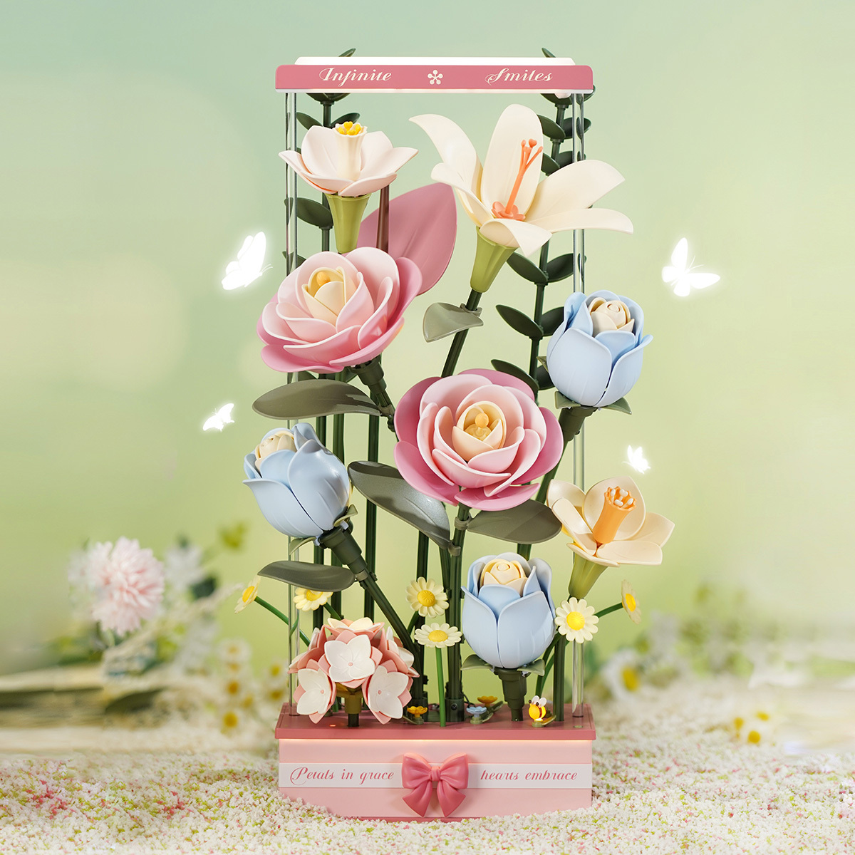 ROKR Blooming Bouquet Box AF01D floral art display with colorful wooden flowers