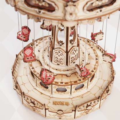 Vue de dessus du manège suspendu ROKR Swing Ride EA02 avec sièges suspendus
