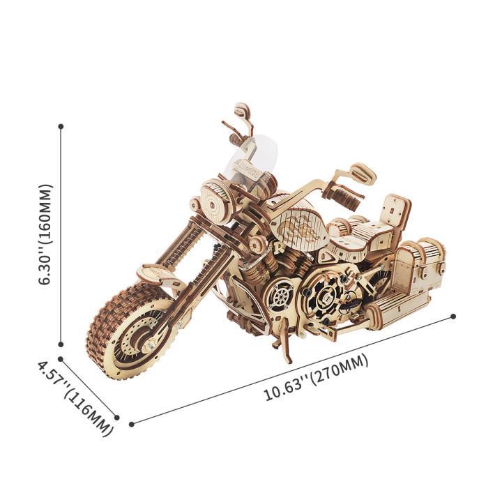 ROKR Cruiser Motorcycle LK504 size graphic showing 270 mm length and 105 mm height