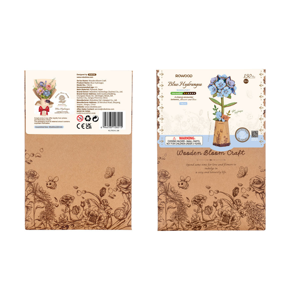 Image principale du produit fini du modèle Blue Hydrangea pour le SKU TW141