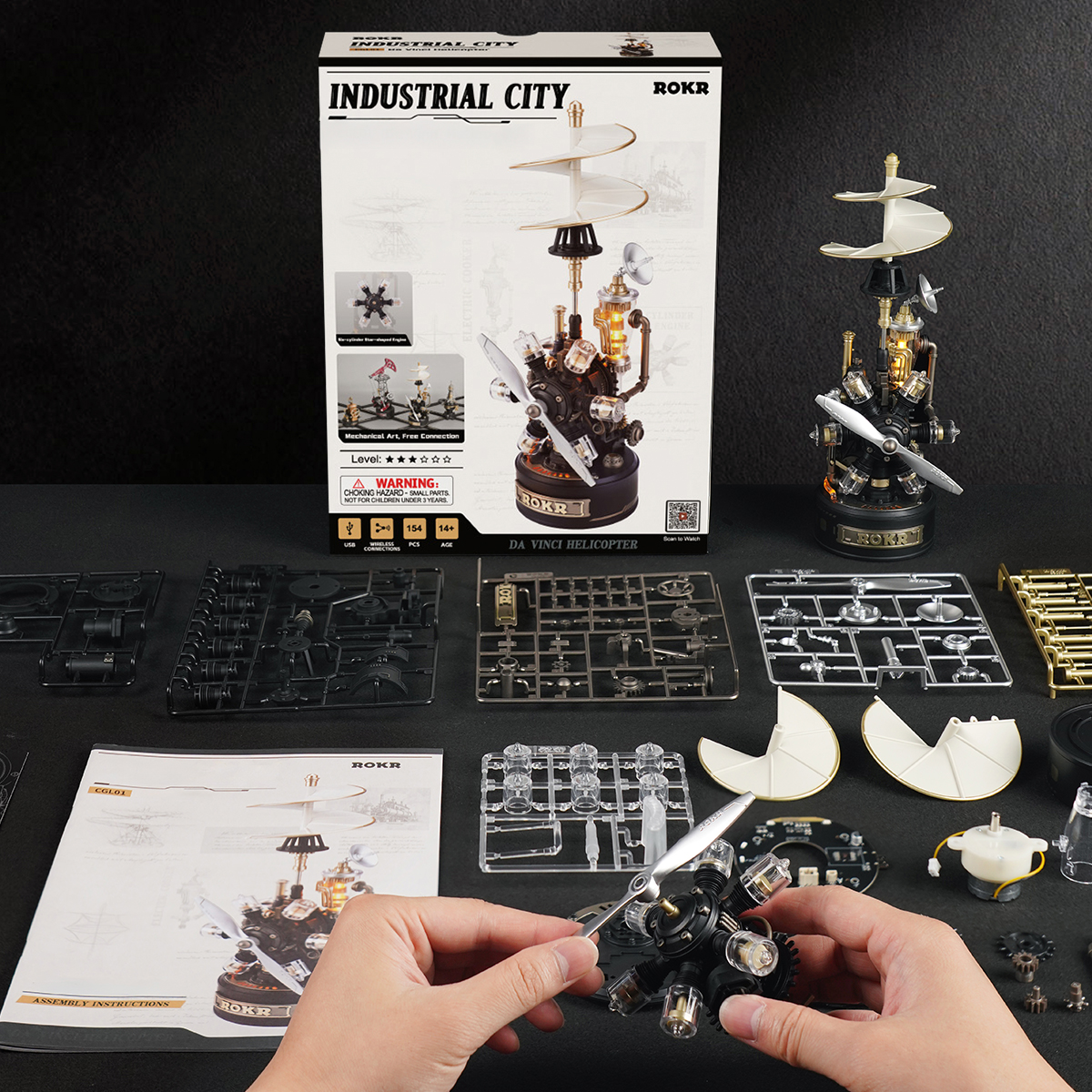 ROKR Leonardo da Vinci's Helicopter CGL01 - Mechanical 3D Puzzle