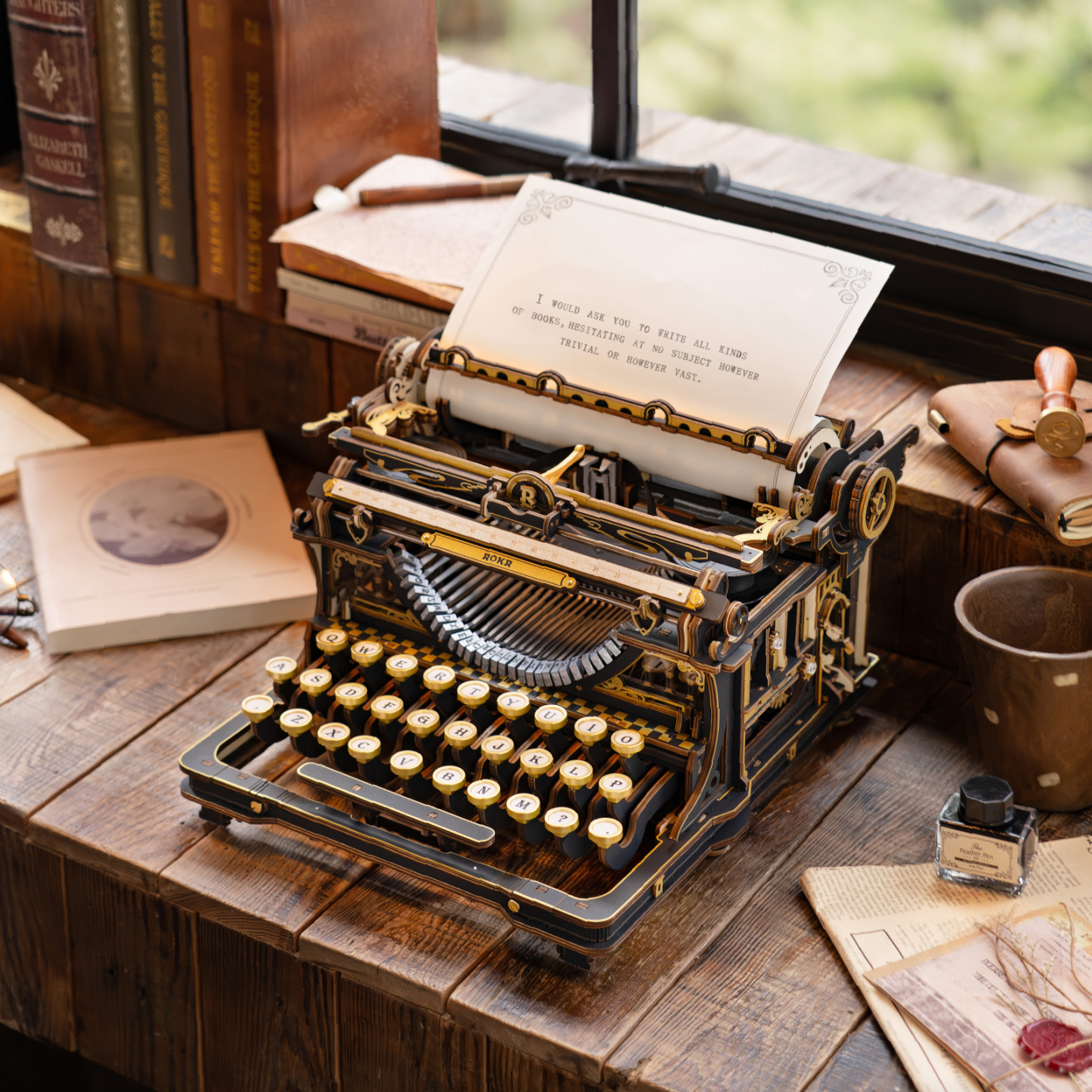 ROKR Mechanical Typewriter LK703B - 3D Wooden Globe Model Kit (Classic Version)