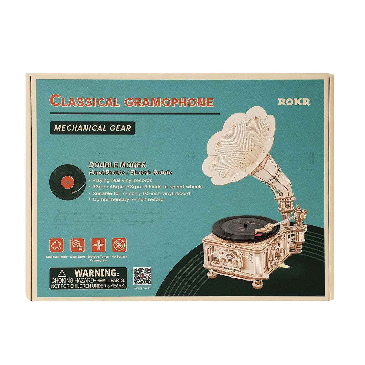 ROKR Classic Gramophone LKB01D packaging box