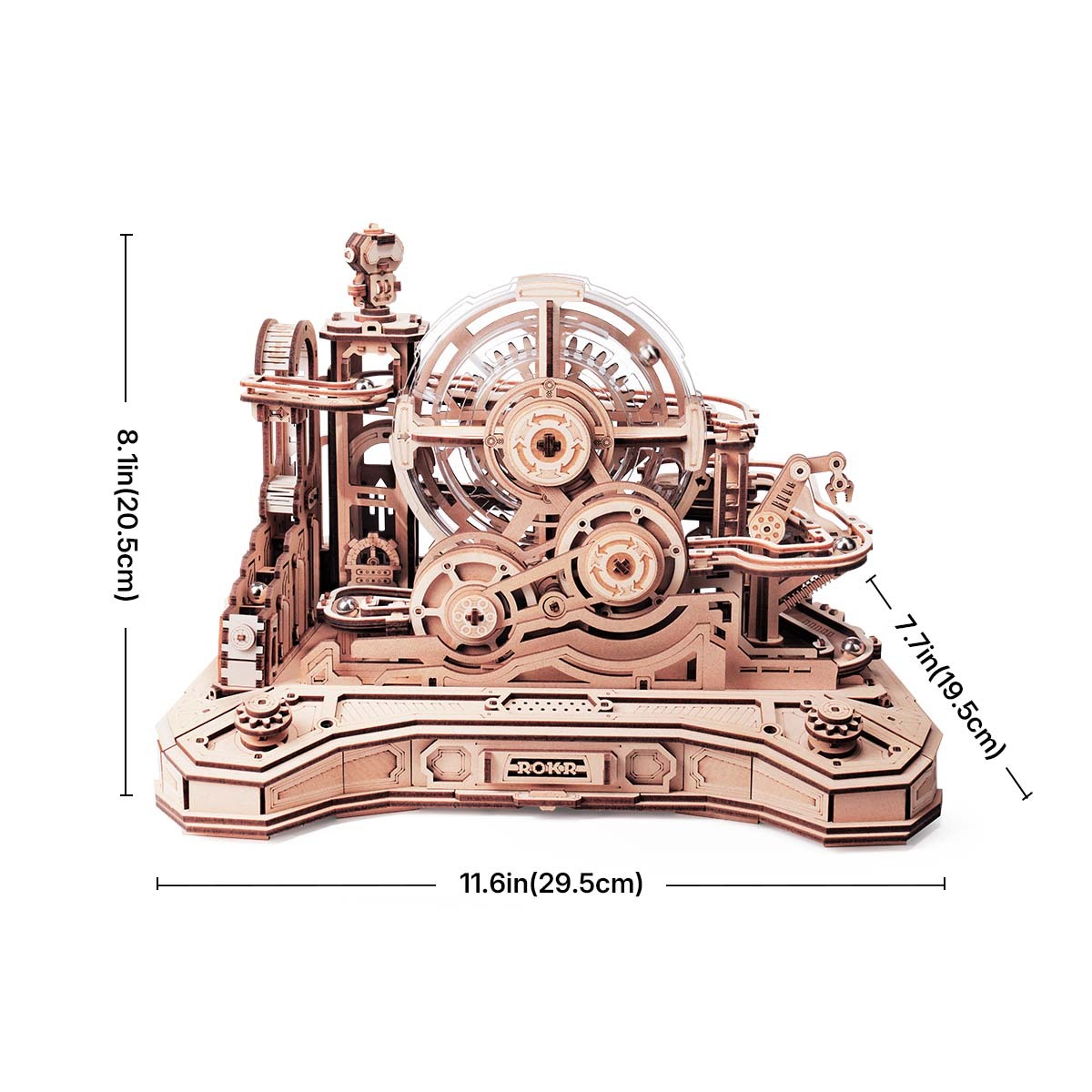ROKR Gear Ball Challenge EGC01 graphique de taille montrant 30,5 cm de largeur et 26,5 cm de hauteur