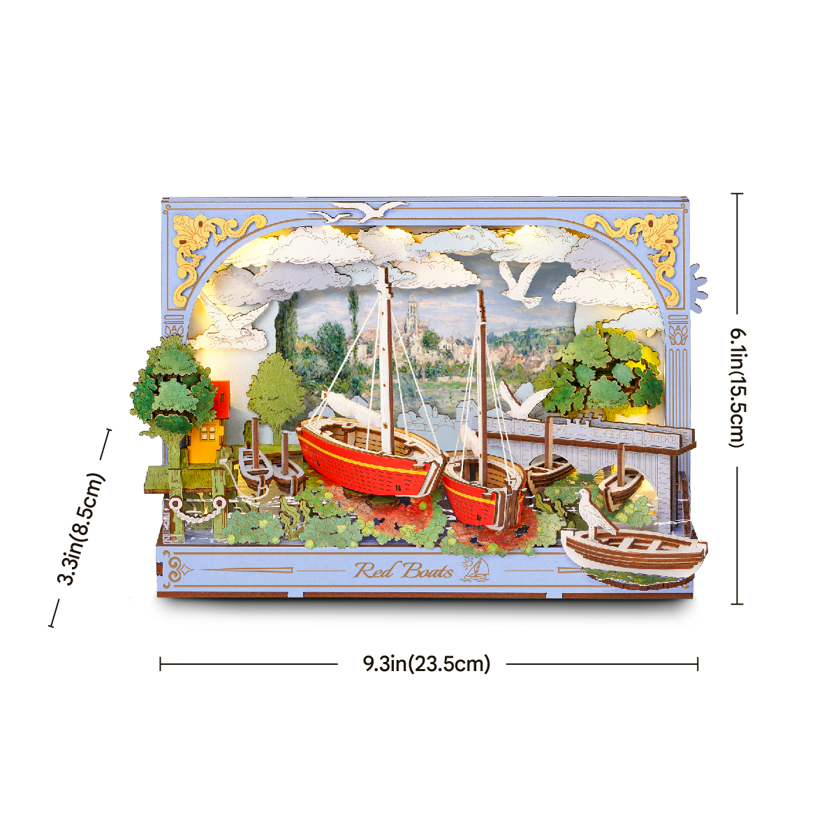 Rowood Red Boats TH004 - Wooden 3D Art Puzzle