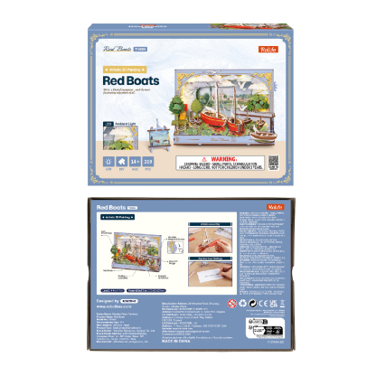 Rowood Red Boats TH004 - Wooden 3D Art Puzzle