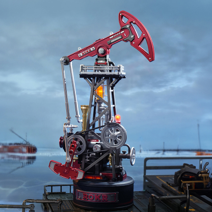 ROKR Öl-Pumpenheber CGL03 mechanisches 3D-Puzzle in industrieller Szene