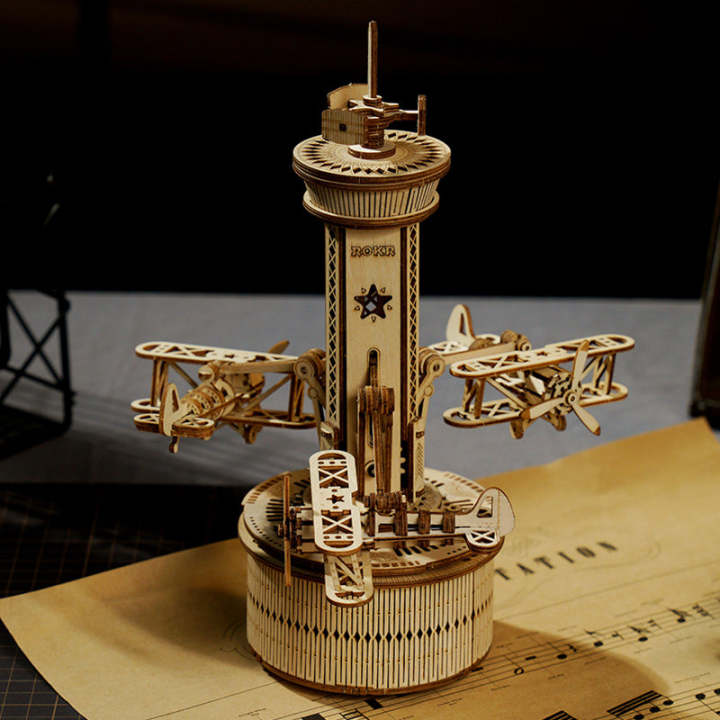 ROKR Airplane Control Tower AMK41 tower model on display base