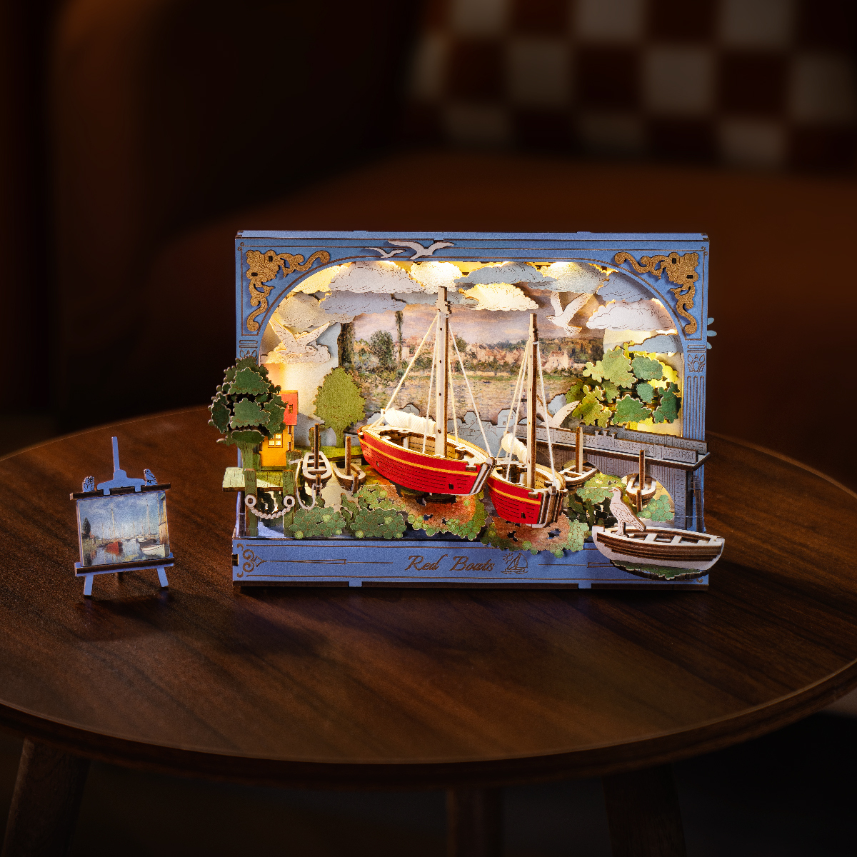 Rowood Red Boats TH004 - Wooden 3D Art Puzzle