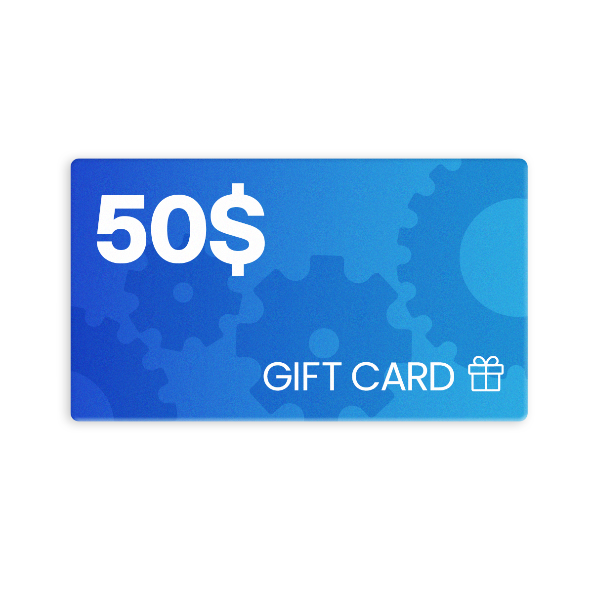 ROKR 50 dollar blauwe cadeaukaart ontwerp