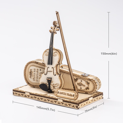 ROKR Violin Capriccio TG604K taille graphique avec dimensions assemblées