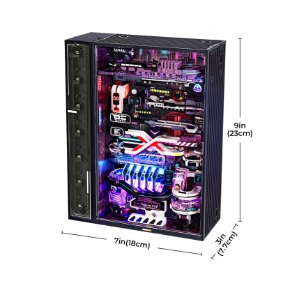 ROKR The Future City MR02S size graphic showing 7 inch wide cabinet
