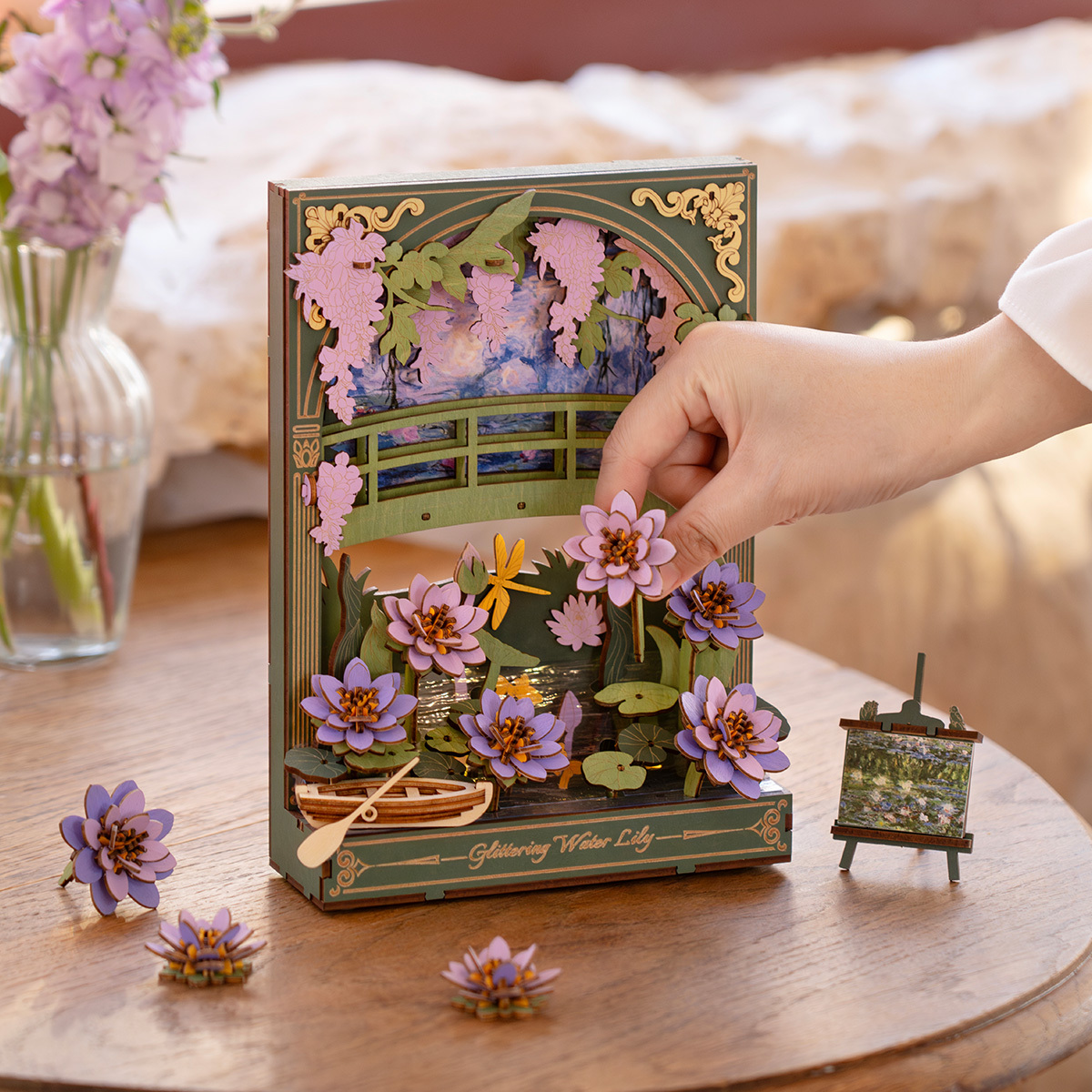 Rowood Nénuphar Scintillant TH001 assemblage de table avec des nénuphars violets