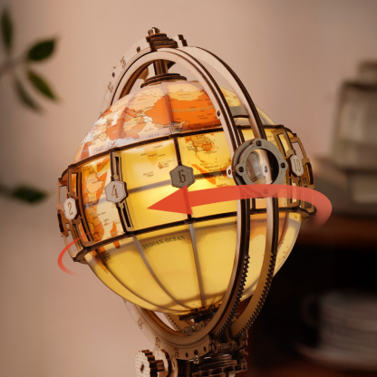 ROKR Luminous Globe ST003D close-up with glowing map panels