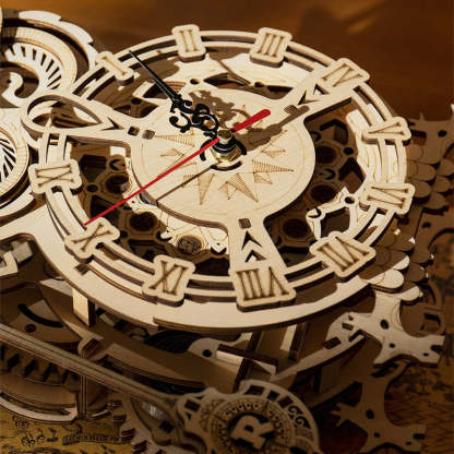 ROKR Owl Clock LK503 clock face and gears close-up