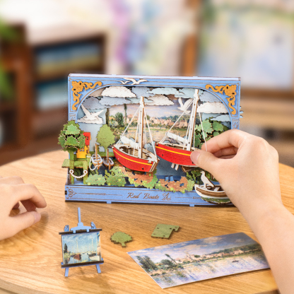 Rowood Red Boats TH004 - Wooden 3D Art Puzzle