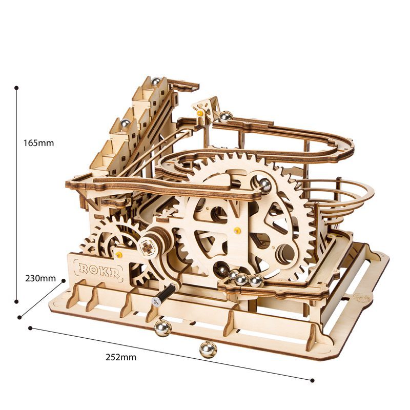 ROKR Marble Parkour LG501 front view of layered track and elevator system
