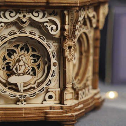 ROKR Secret Garden AMK52 carved side panel and circular mechanism close-up