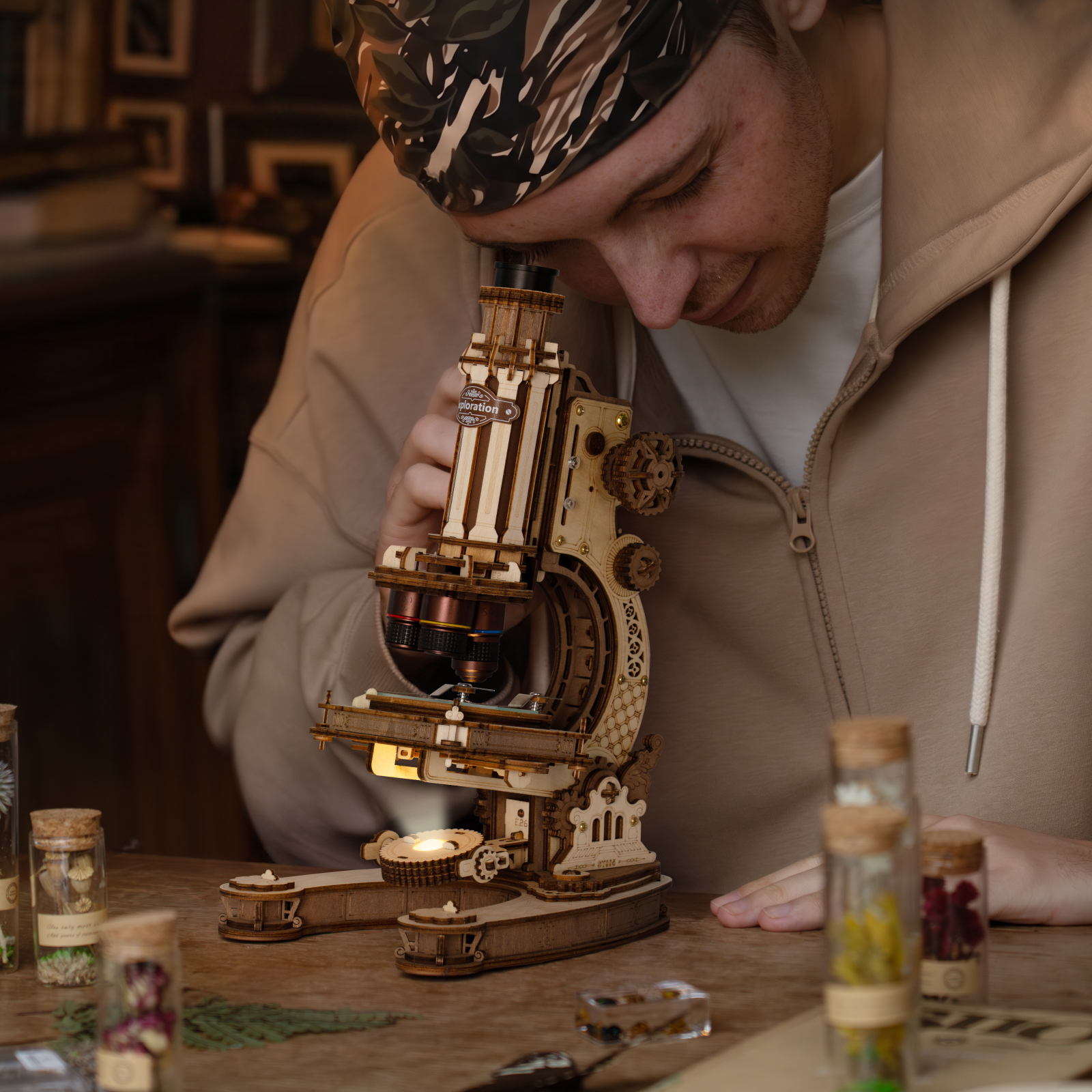 ROKR Microscope ST005 - 3D Wooden Model Kit