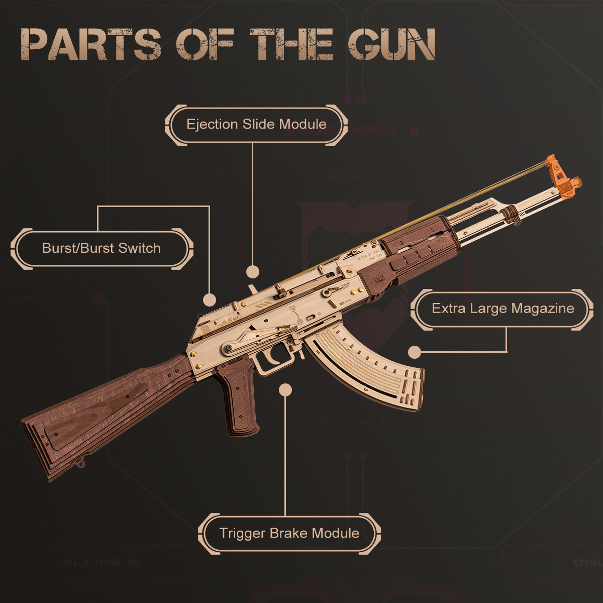 Affiche des modes de tir doubles du ROKR AK-47 LQ901