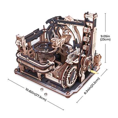 ROKR Marble Spaceport size graphic showing 28 cm width and 25 cm height