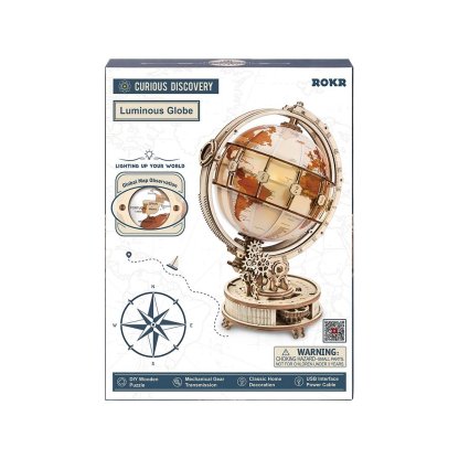 ROKR Luminous Globe ST003 package front with compass and globe details