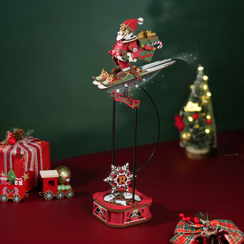 ROKR Santa sur Skis MCD06 - Jouet d'équilibre à pendule Puzzle 3D