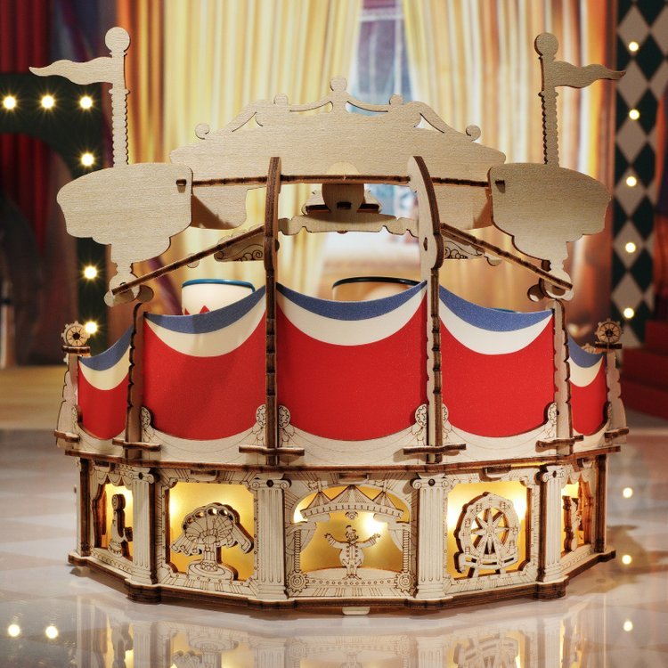 ROKR Tilt-A-Whirl EA04 full carousel ride with warm lights