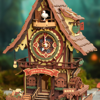 ROKR Cuckoo Clock colorful wooden house with cuckoo bird and front door