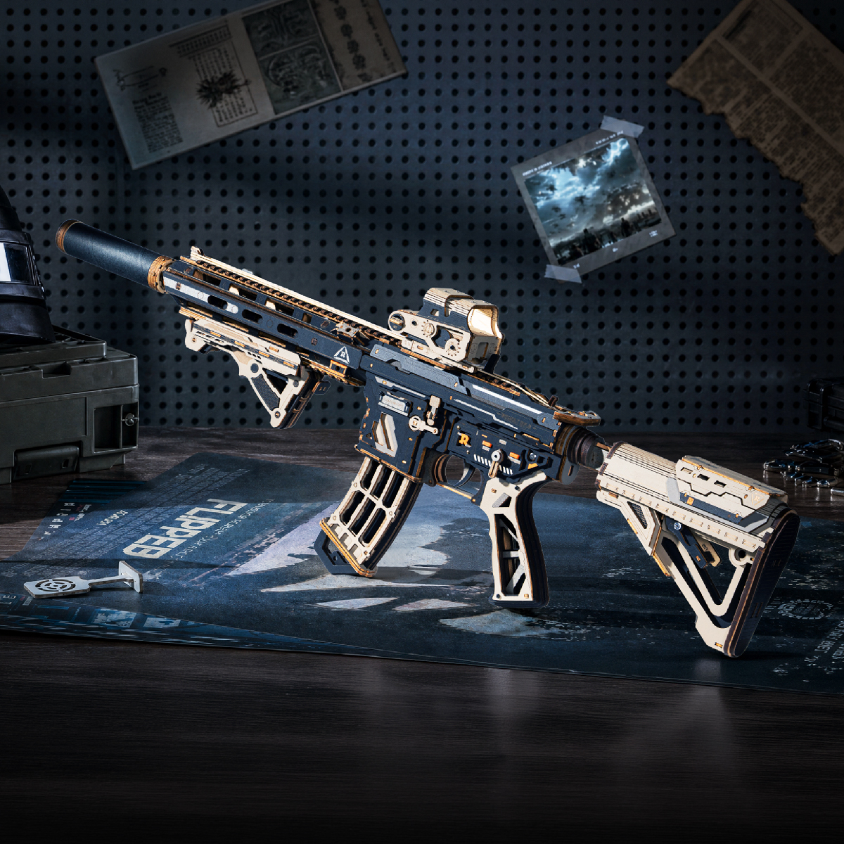 ROKR M416 Carbine LQB02 - 3D Wooden Puzzle Kit