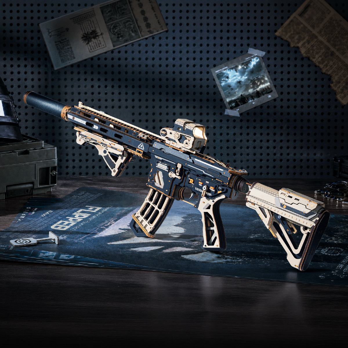 ROKR M416 Carbine LQB02 - 3D Wooden Puzzle Kit