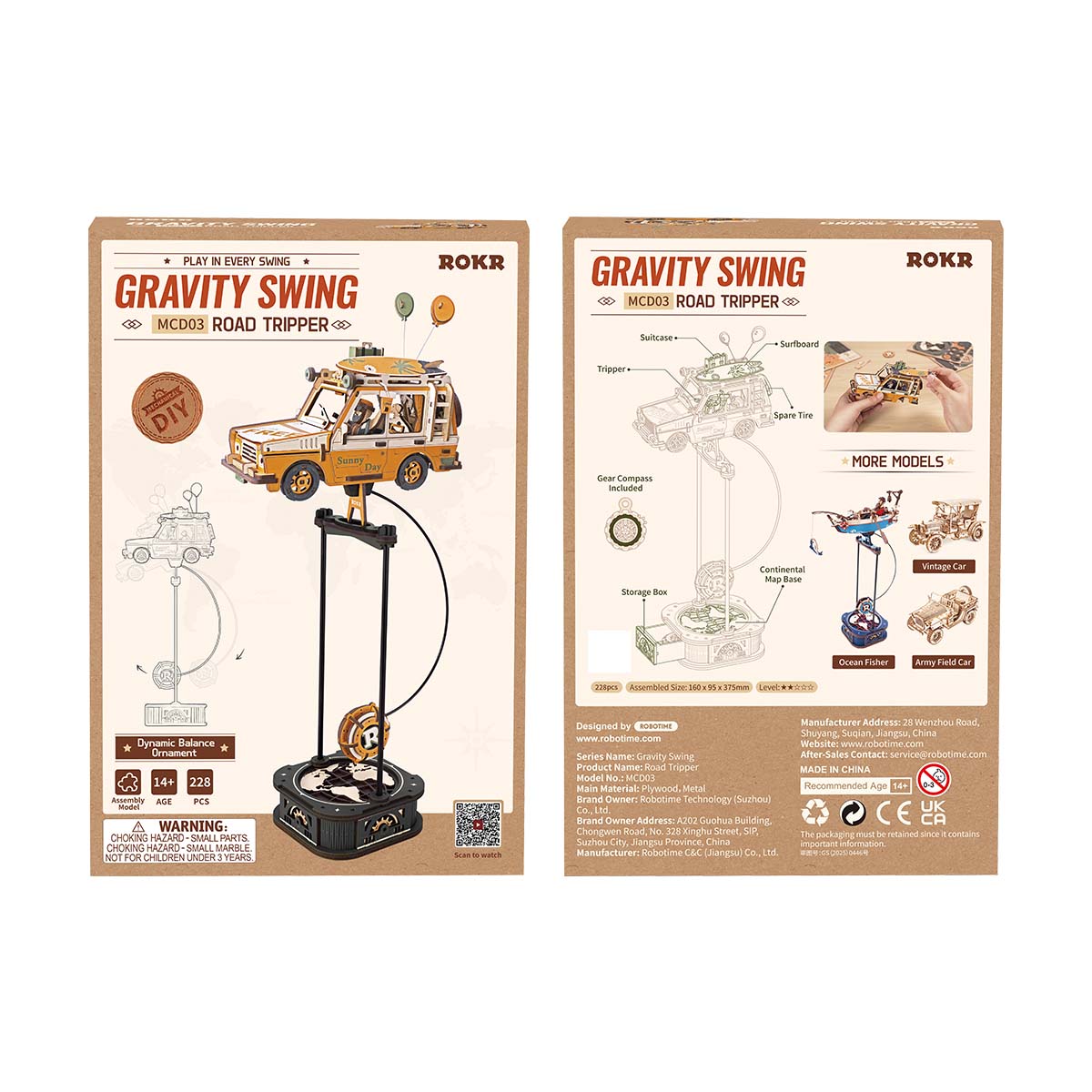 ROKR Road Tripper MCD03 package front and back with product instructions