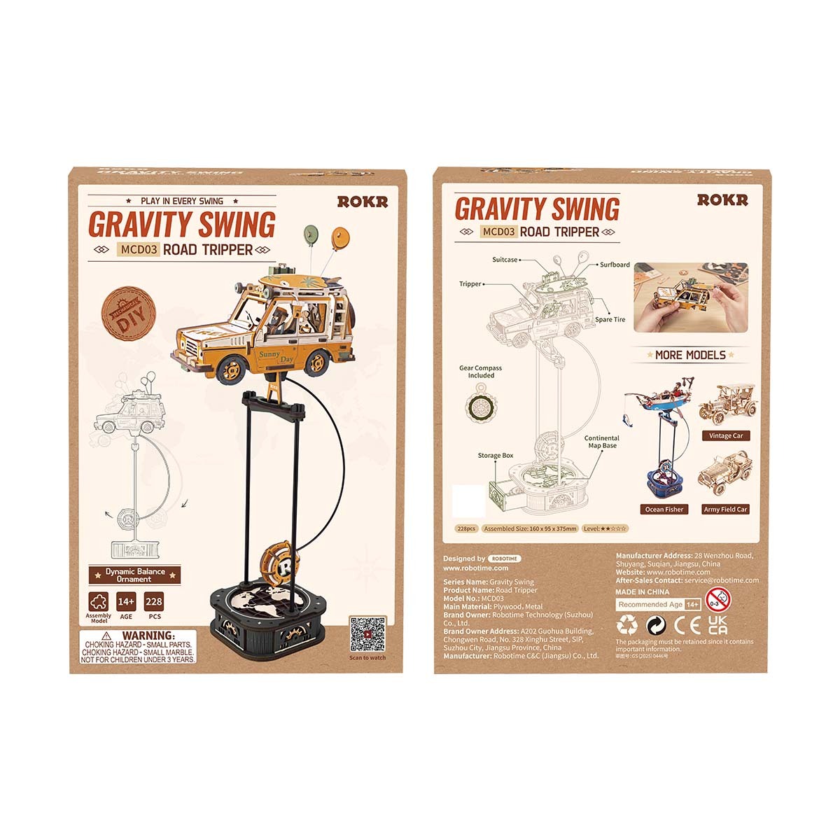 ROKR Road Tripper MCD03 package front and back with product instructions