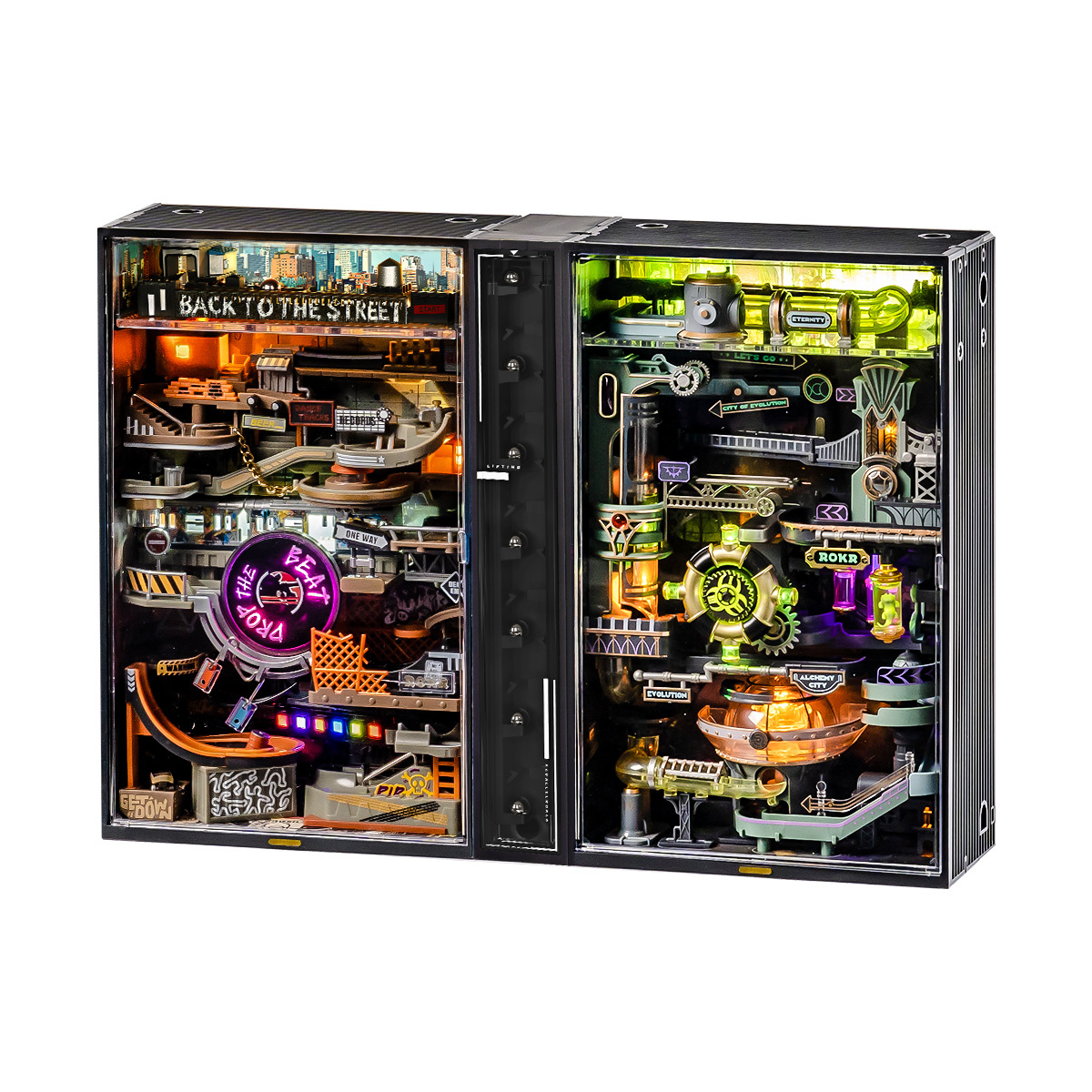 ROKR Alchemy City marmeren baan combinatie set weergegeven als twee modules