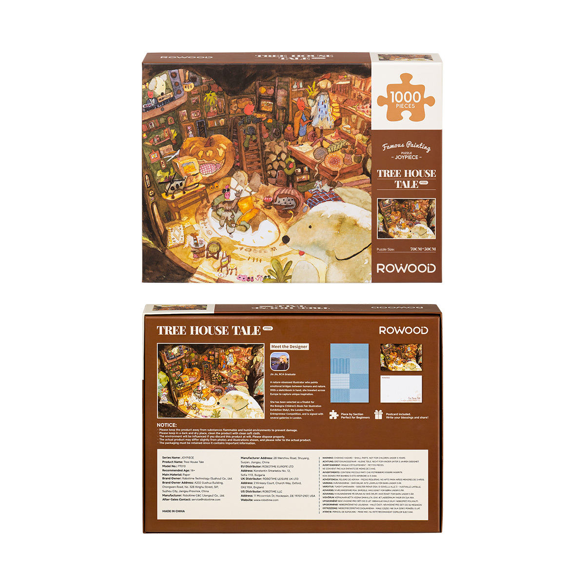 Tree House Tale package front and back with 1000 piece puzzle information
