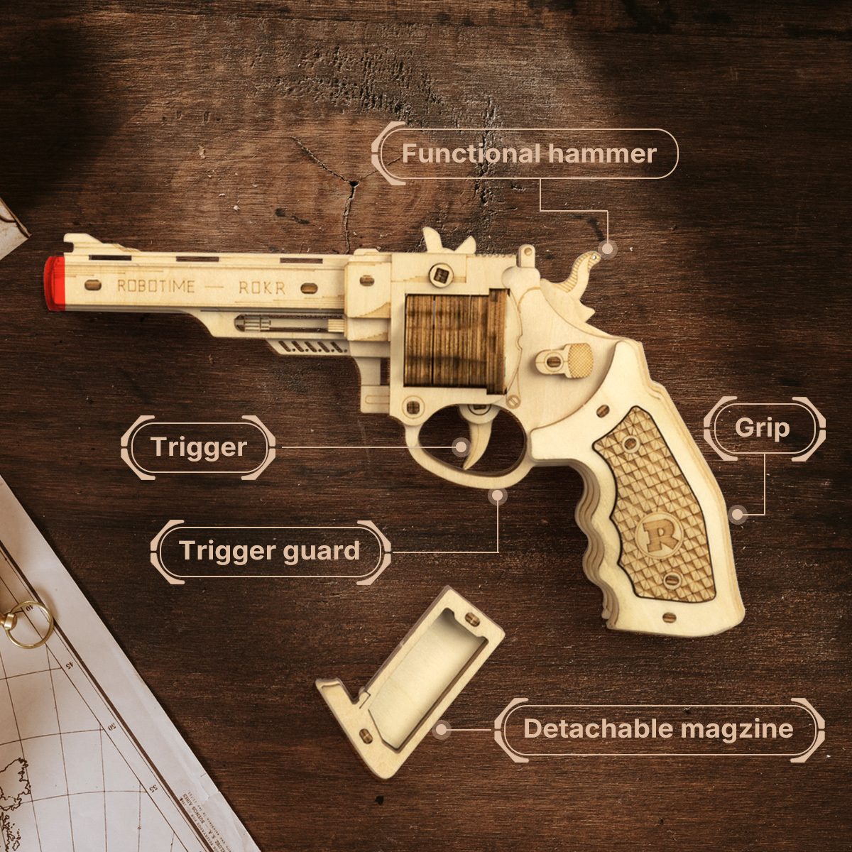 ROKR Corsac M60 Justice Guard revolver model isolated on white background
