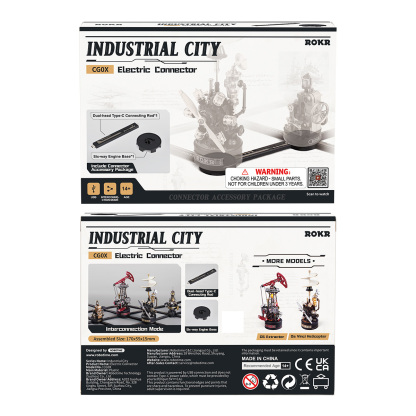 Emballage avant et arrière du connecteur électrique de la ville industrielle avec informations sur les accessoires