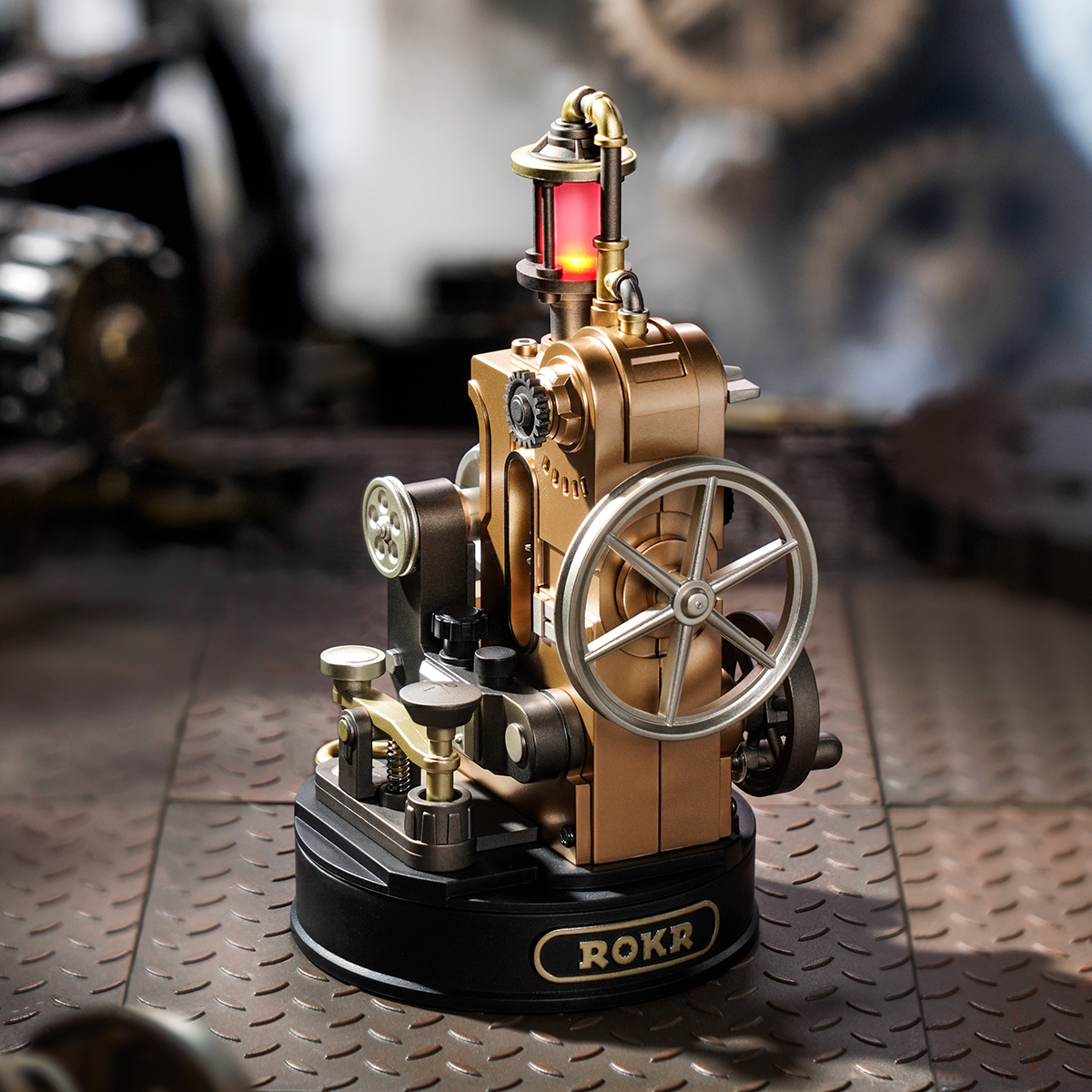 ROKR Morse Telegraph CGM02 mechanical 3D puzzle model close-up