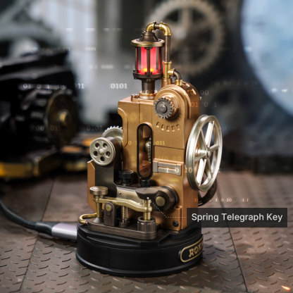 Morse Telegraph spring telegraph key close-up on completed model