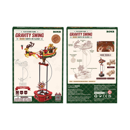 Santa on Sleigh package front and back with product information