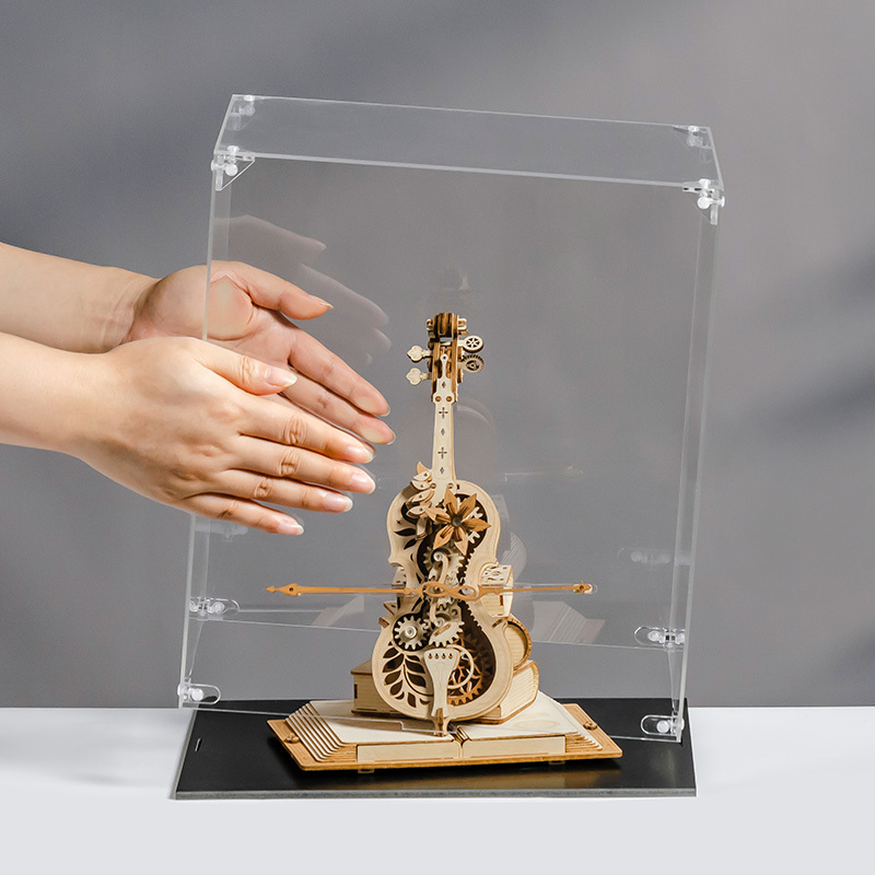 ROKR Display Case RFM04 holding Dream Coffee Factory model