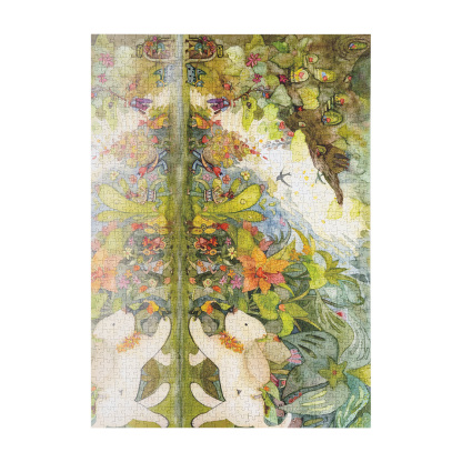 Forest Party completed puzzle artwork with forest and animals