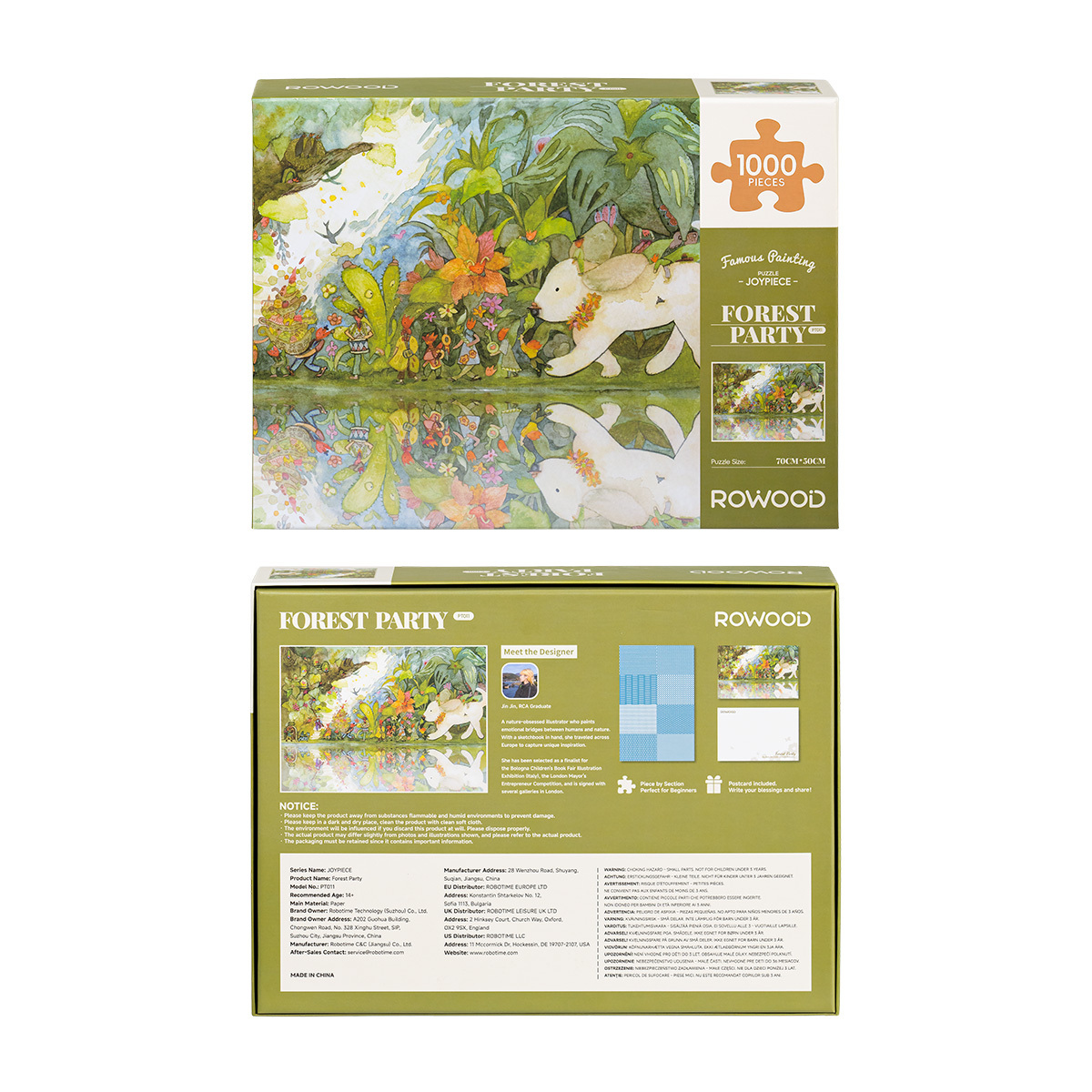 Forest Party package front and back with 1000 piece puzzle information