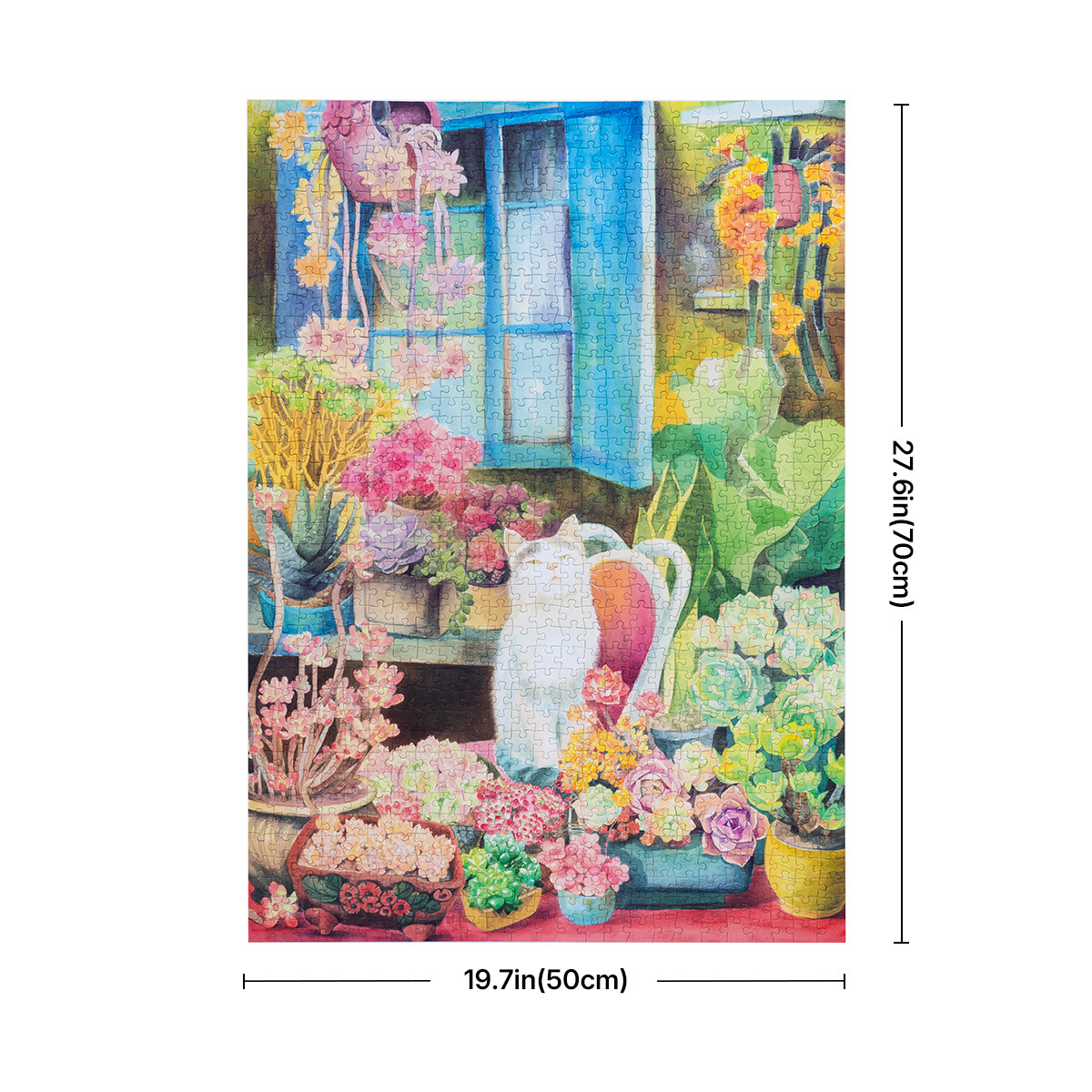 Cat's Plant Yard size graphic showing 70cm height and 50cm width