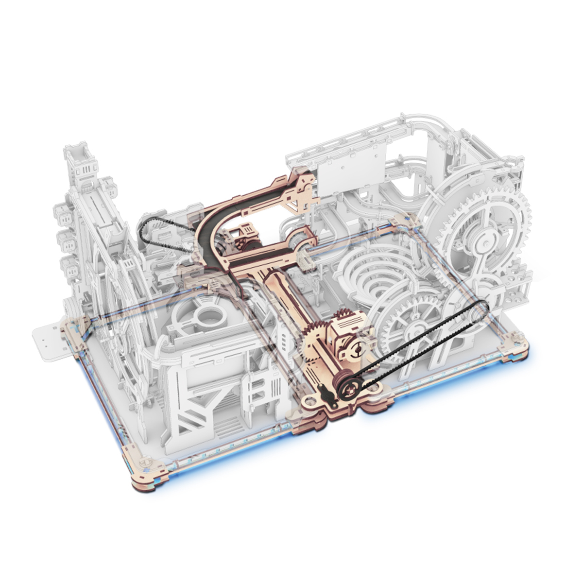 ROKR Marble Run Link Pack white finished link pack model on white background