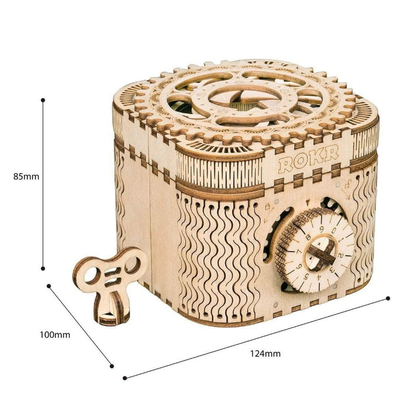 ROKR Treasure Box LK502 size graphic with assembled dimensions